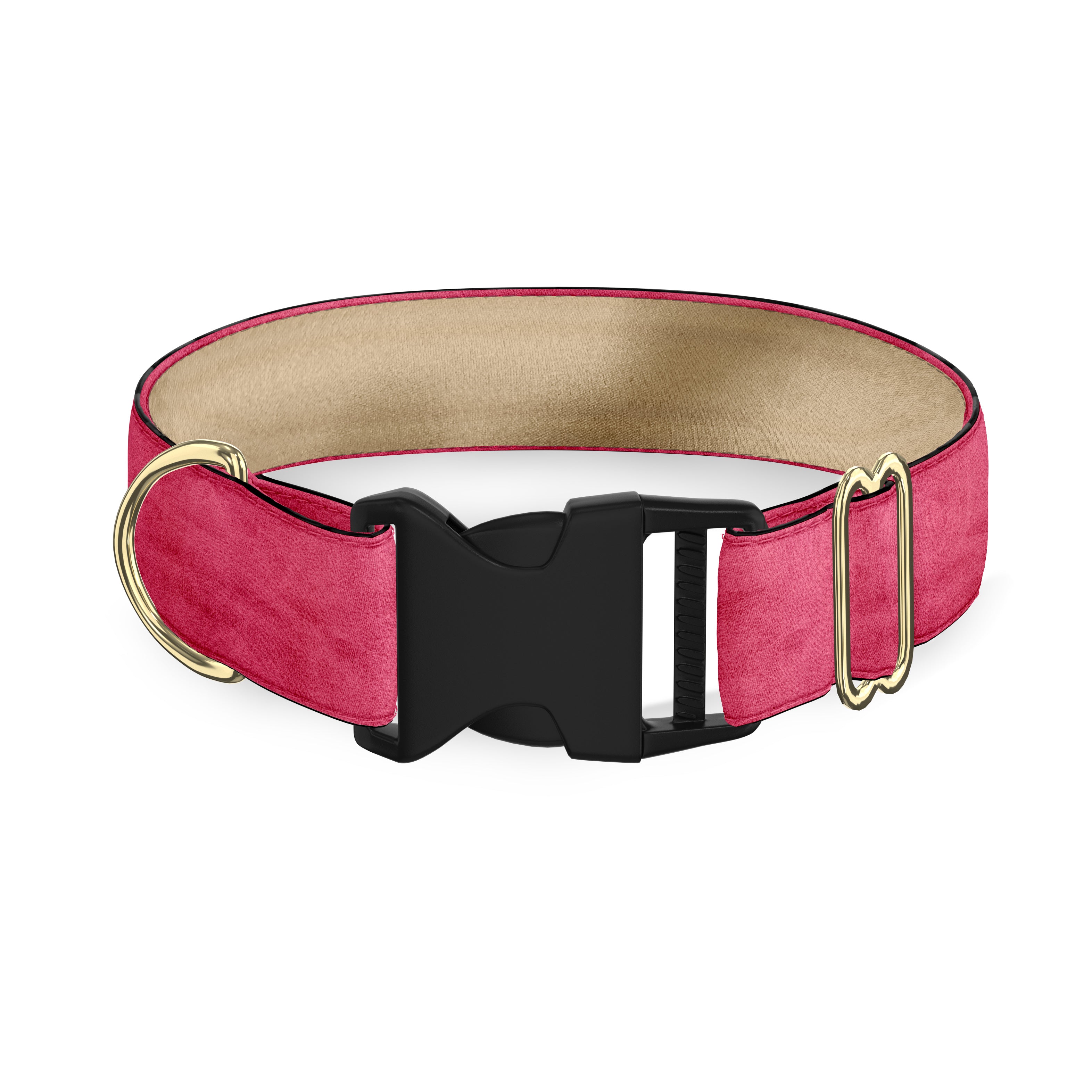 Hot Pink Velvet Dog Collar