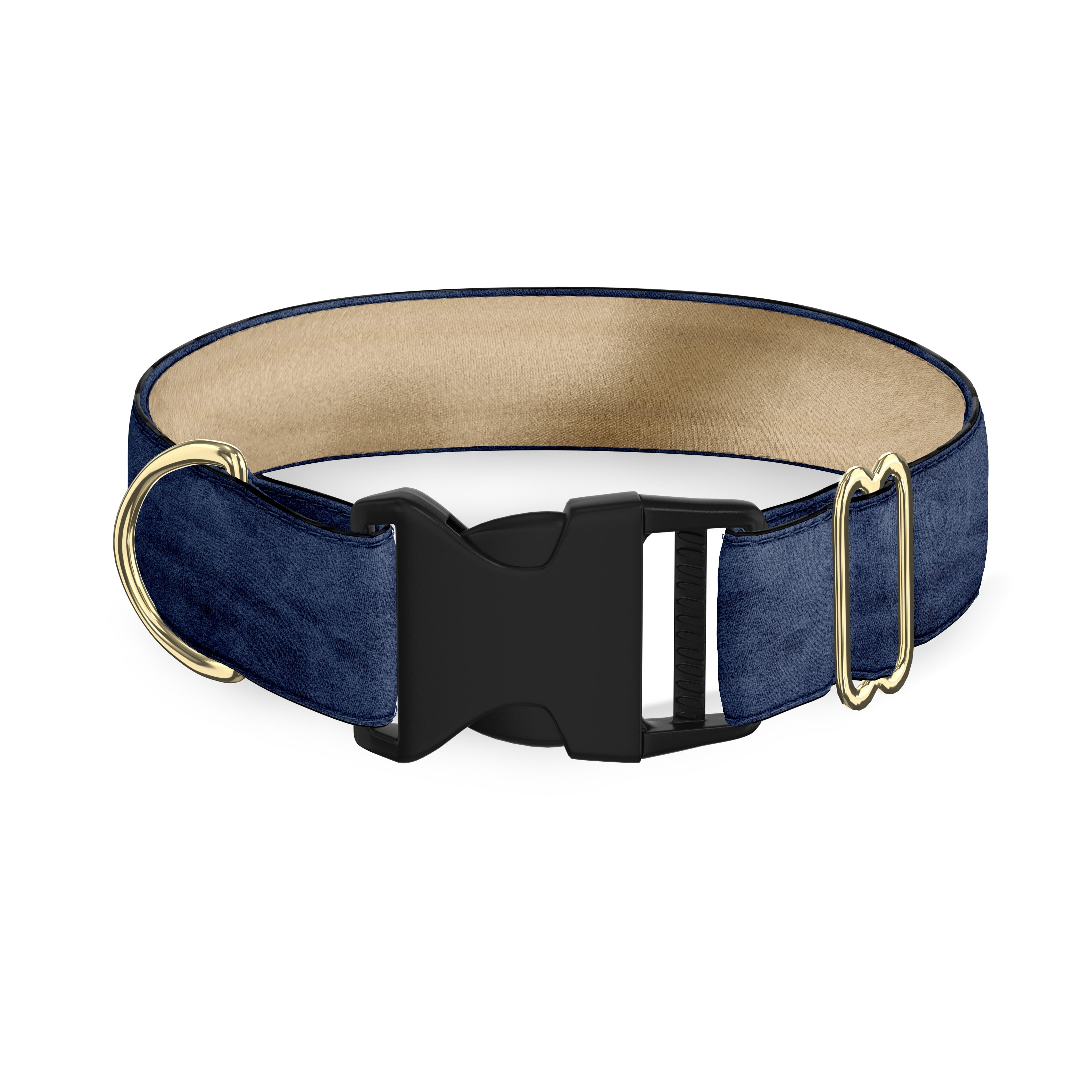 Navy Velvet Dog Collar