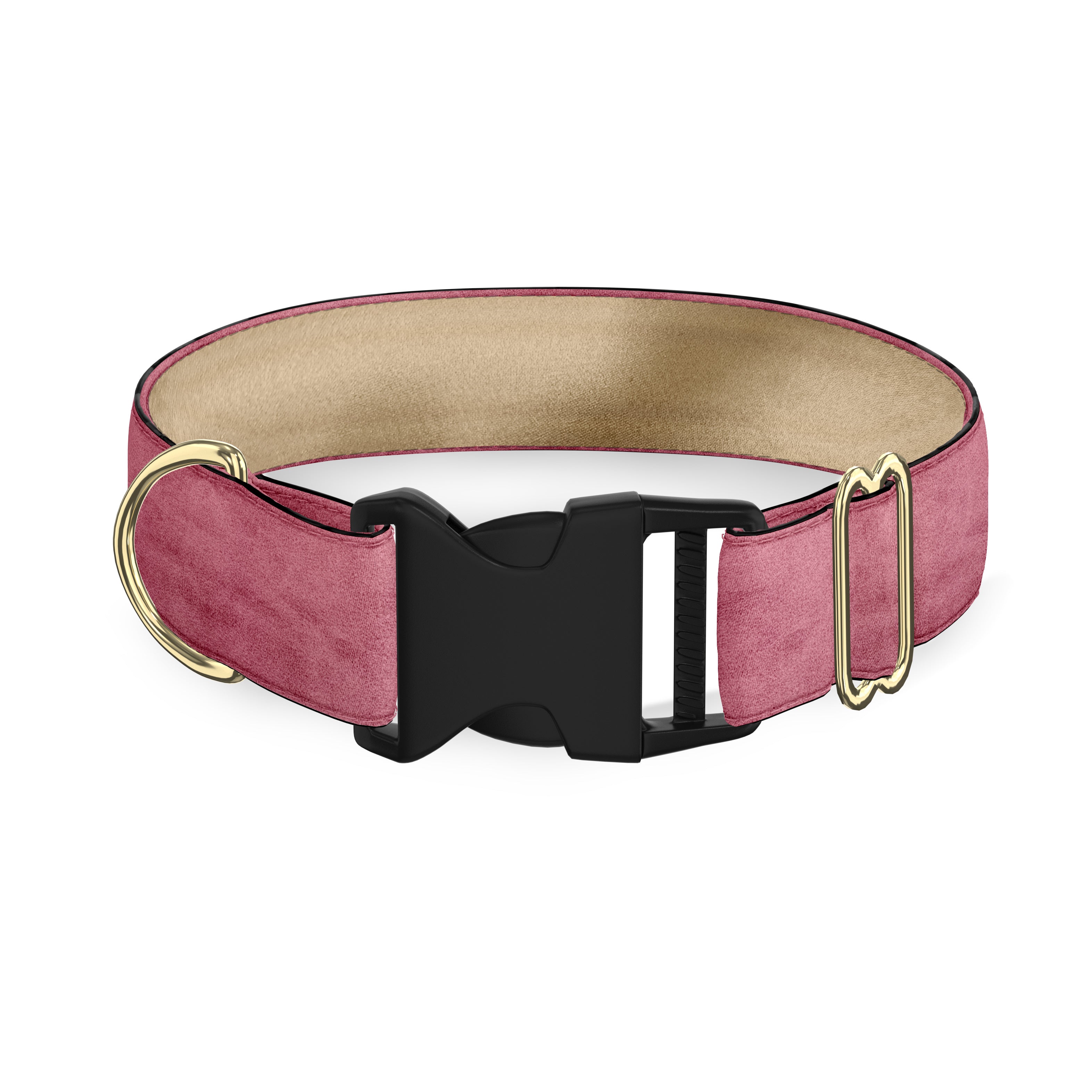 Old Rose Velvet Dog Collar