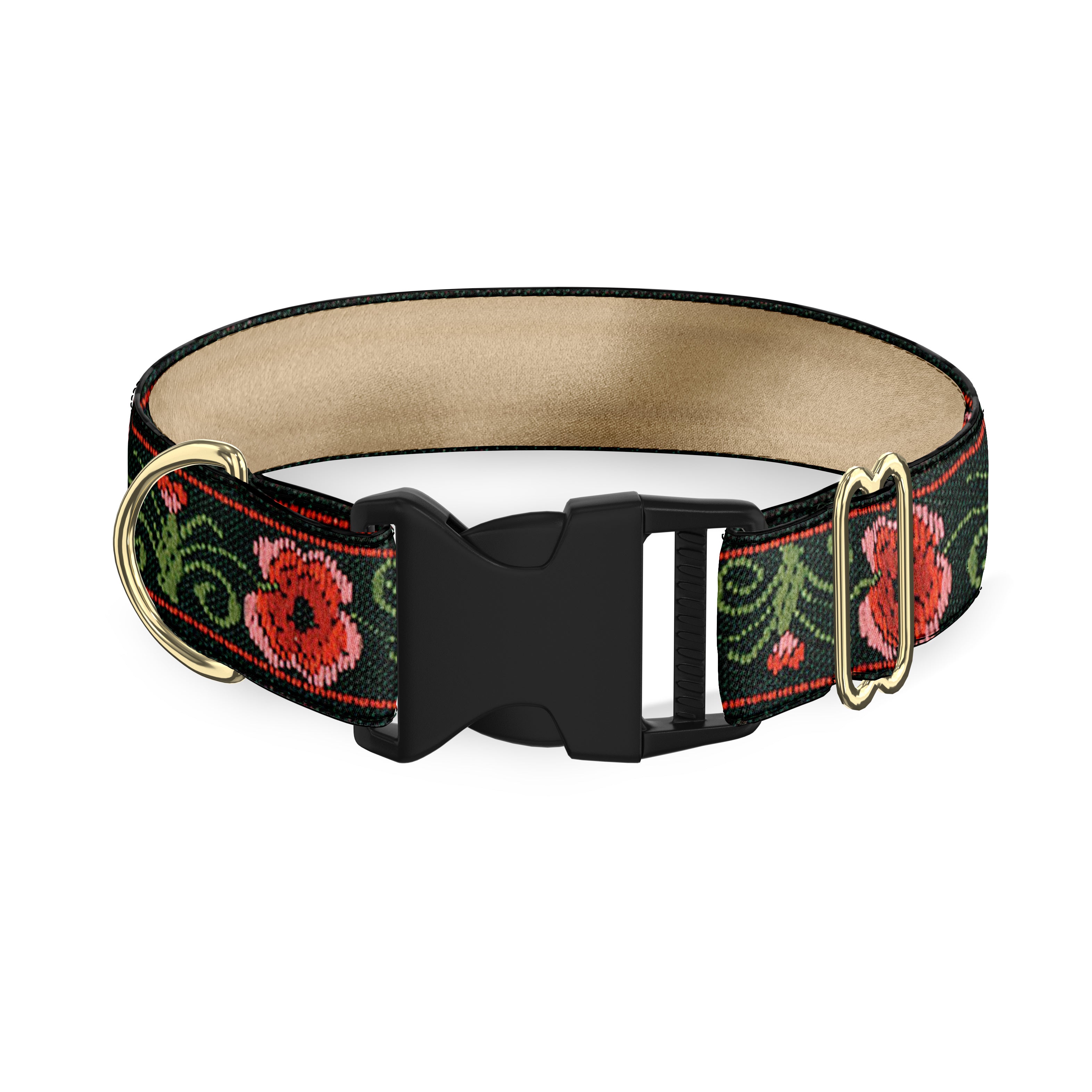 Pansies Garnet Dog Collar