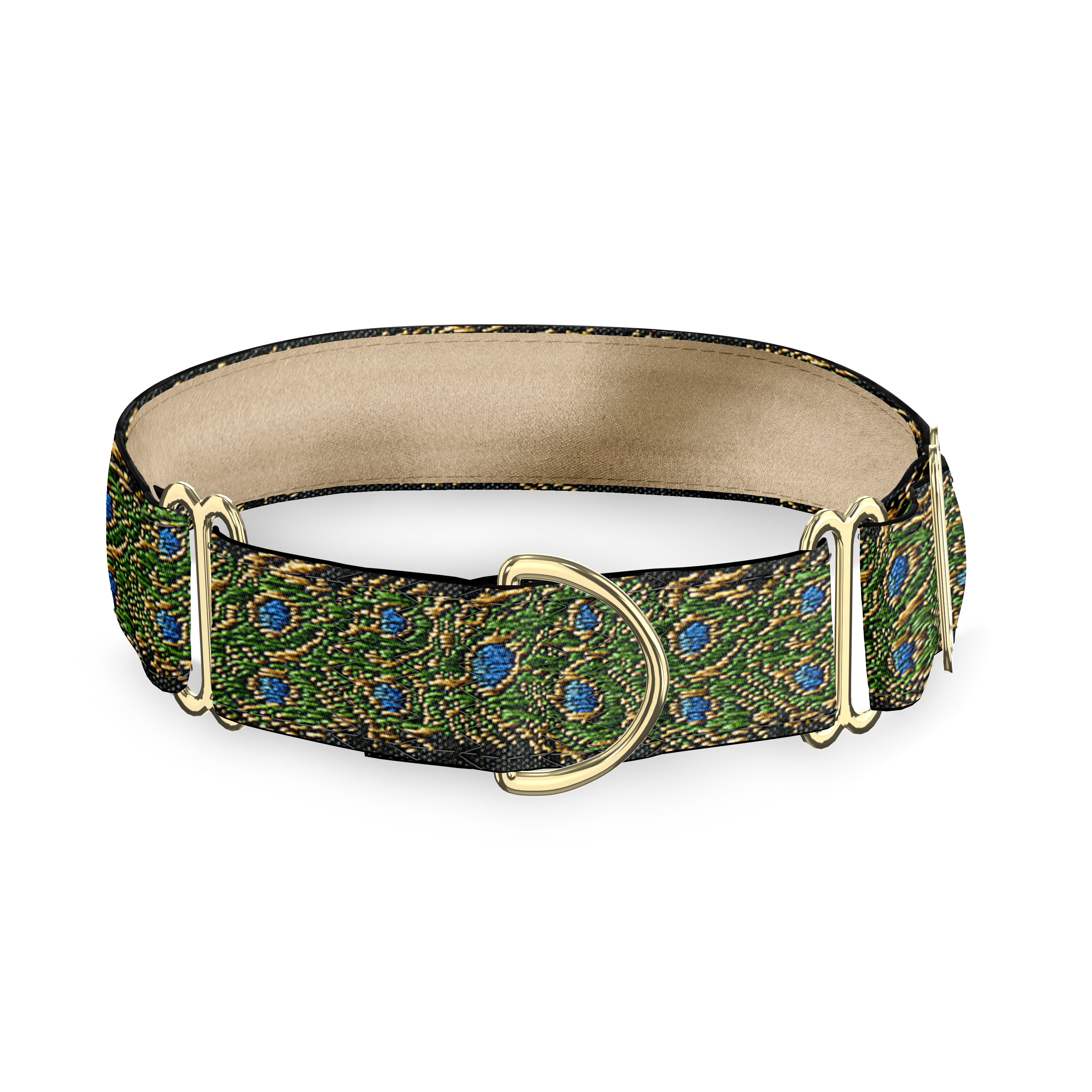 Peacock Black Dog Collar