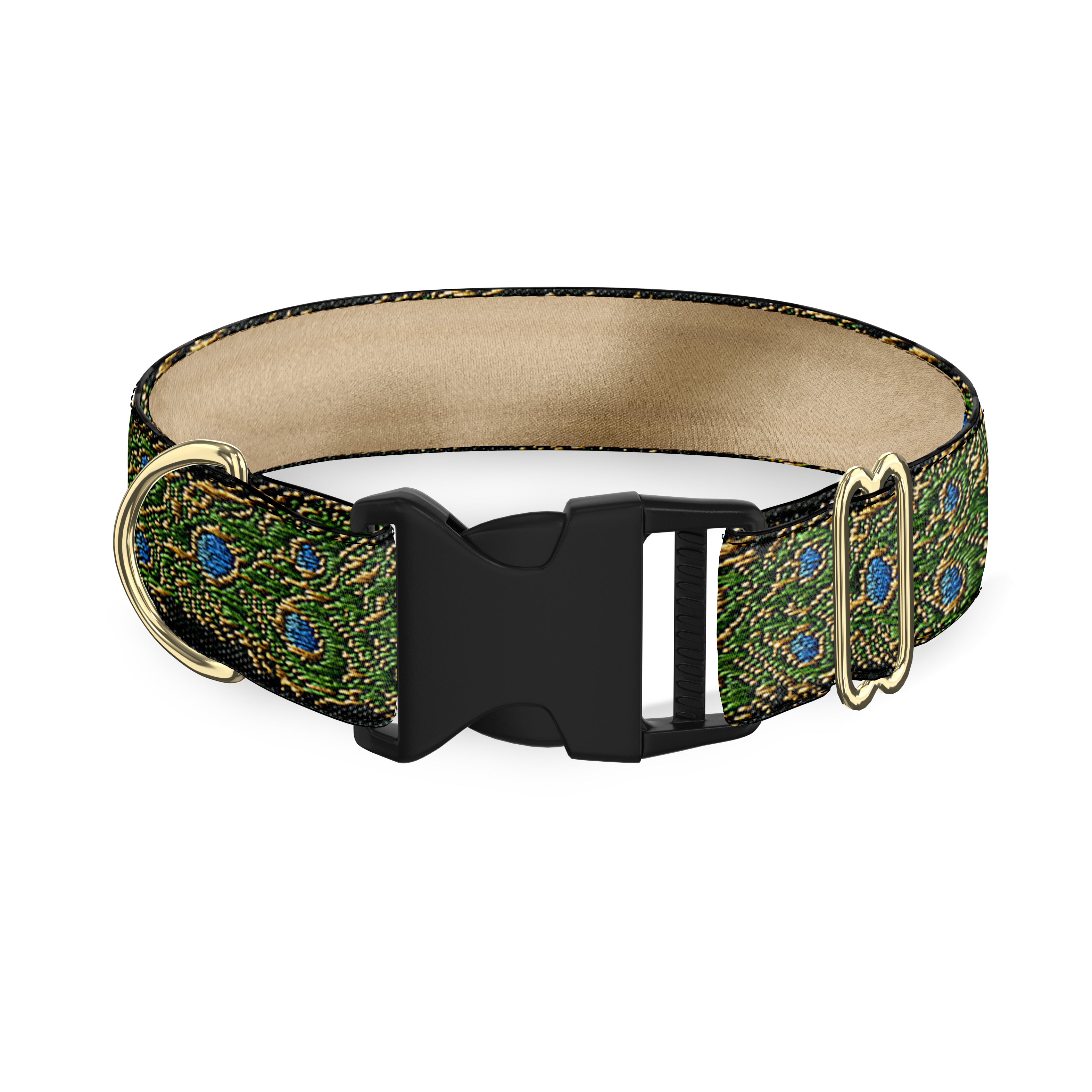 Peacock Black Dog Collar