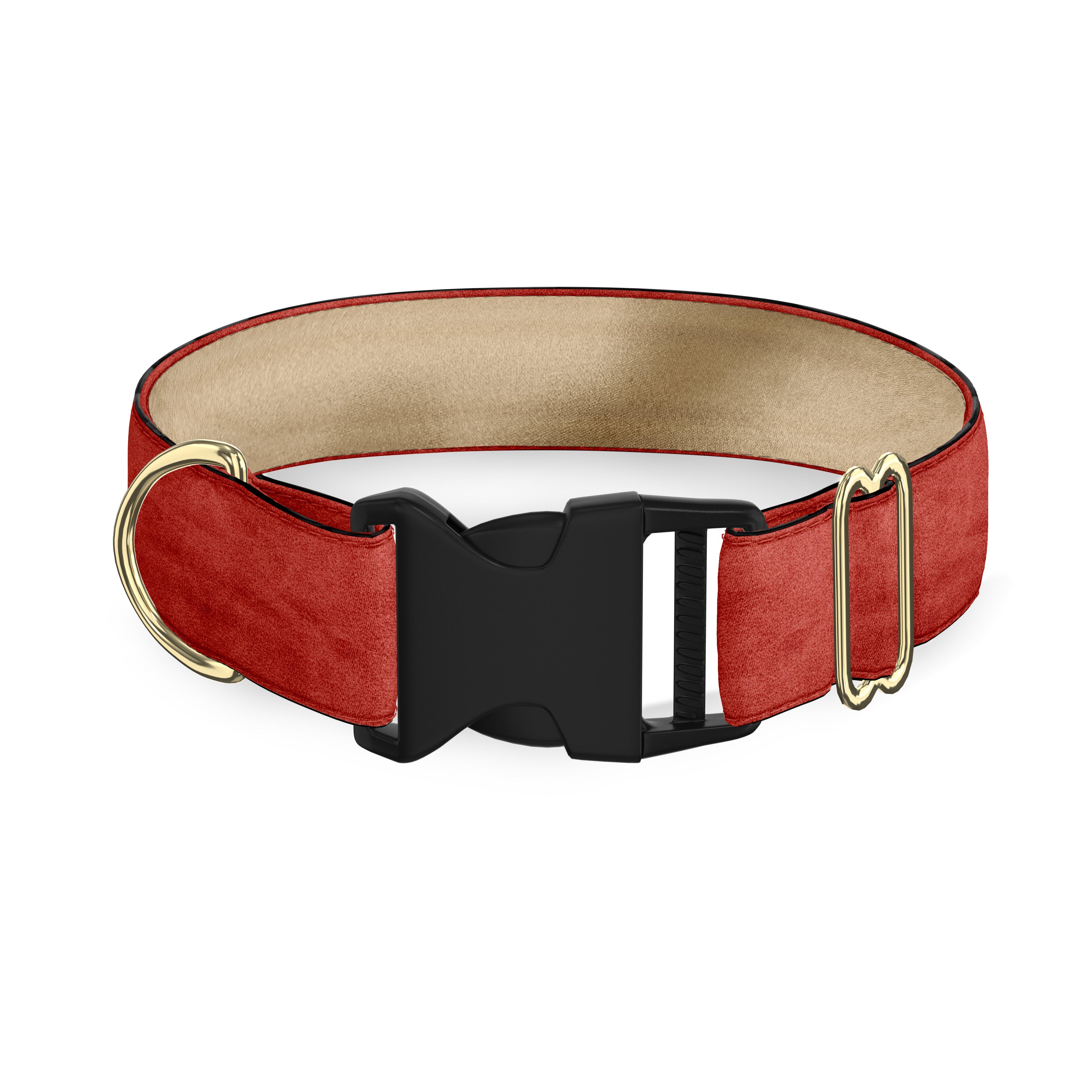 Scarlet Collar - A classic scarlet red dog collar made in Italy