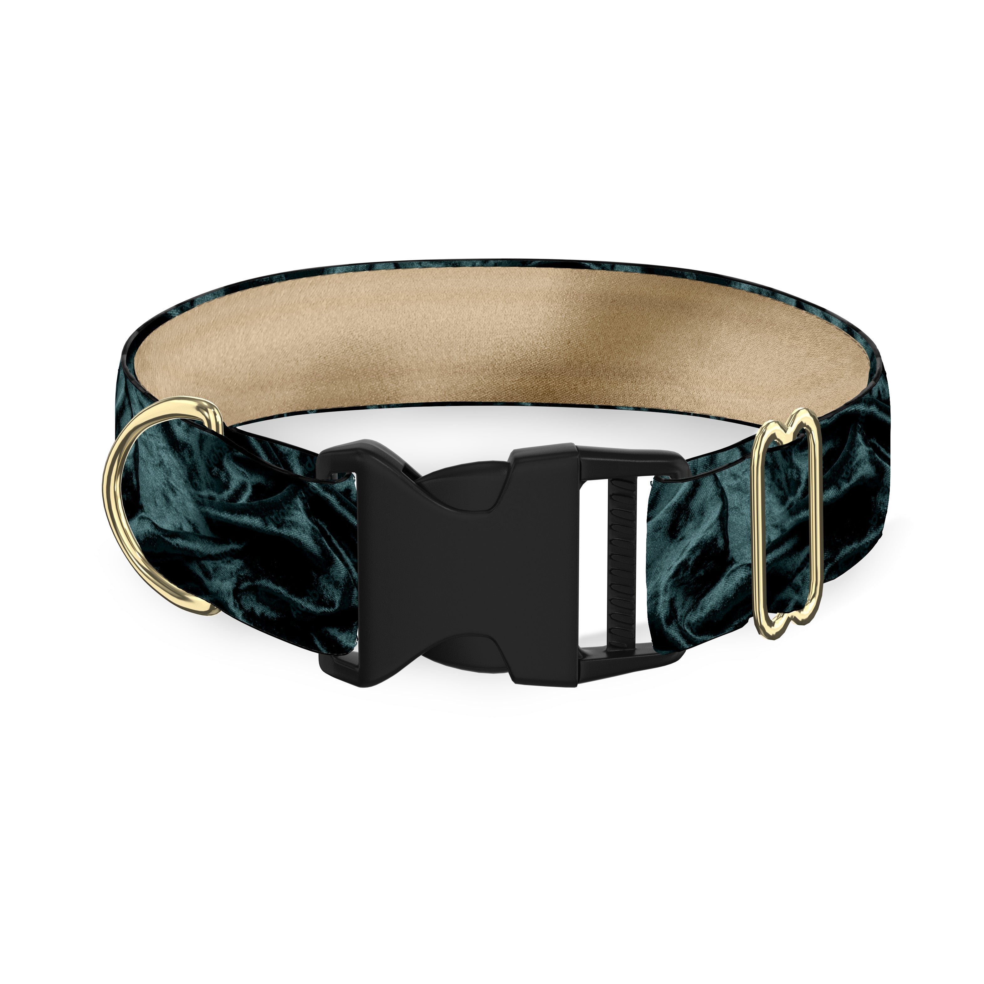 Teal Crushed Velvet Dog Collar