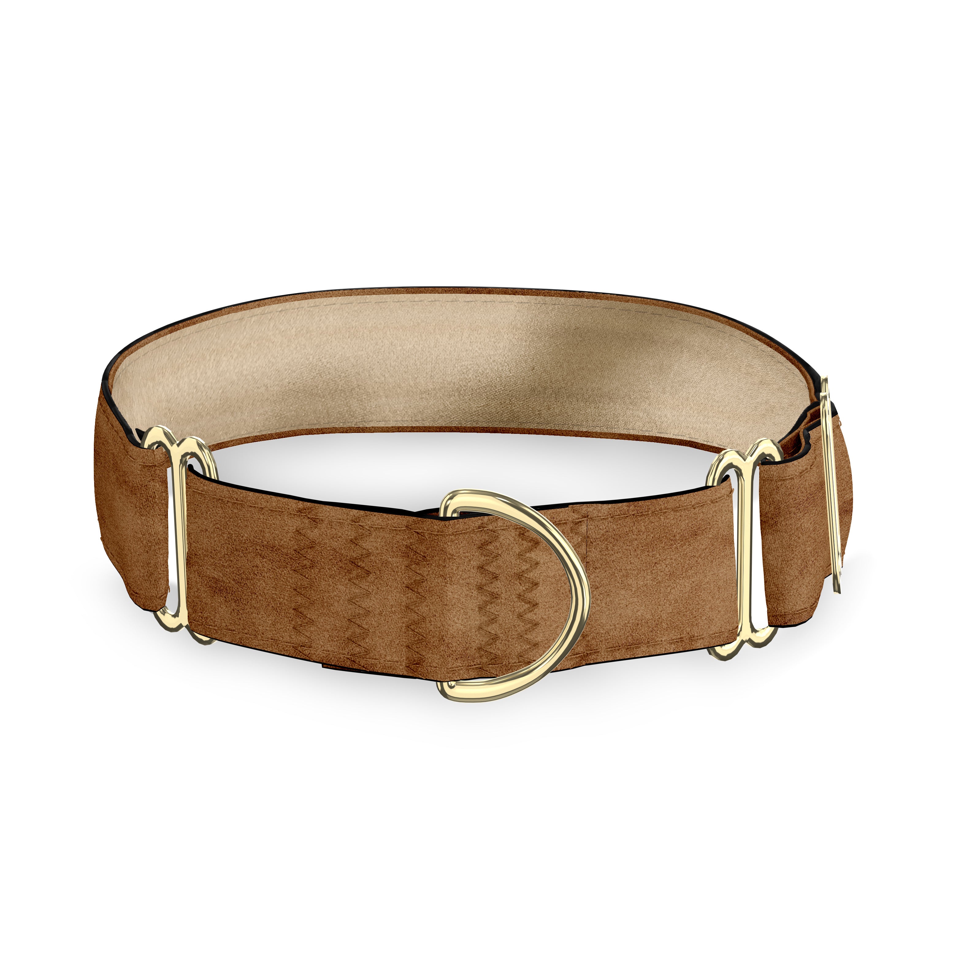 Camel Velvet Dog Collar