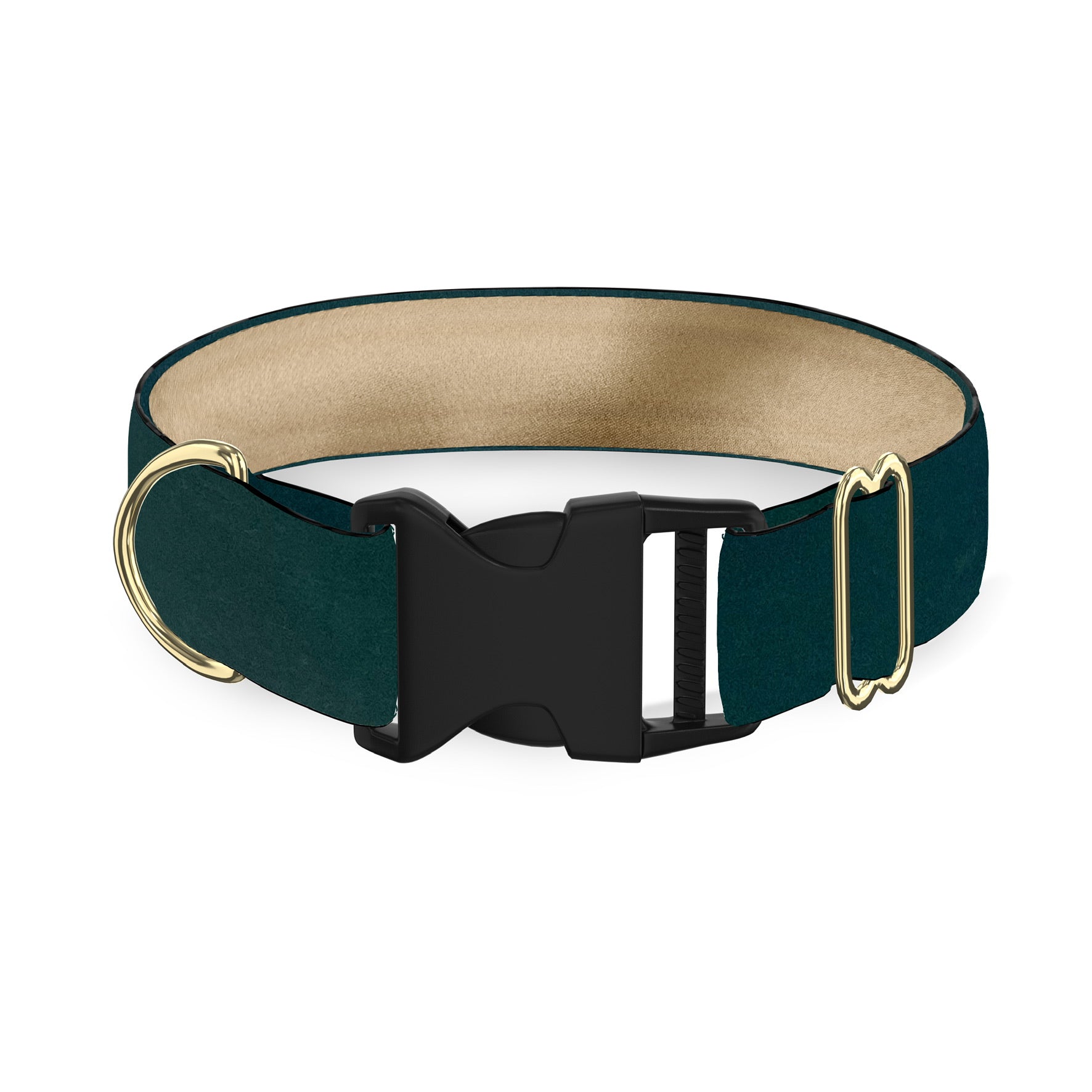 Hunter Green Velvet Dog Collar