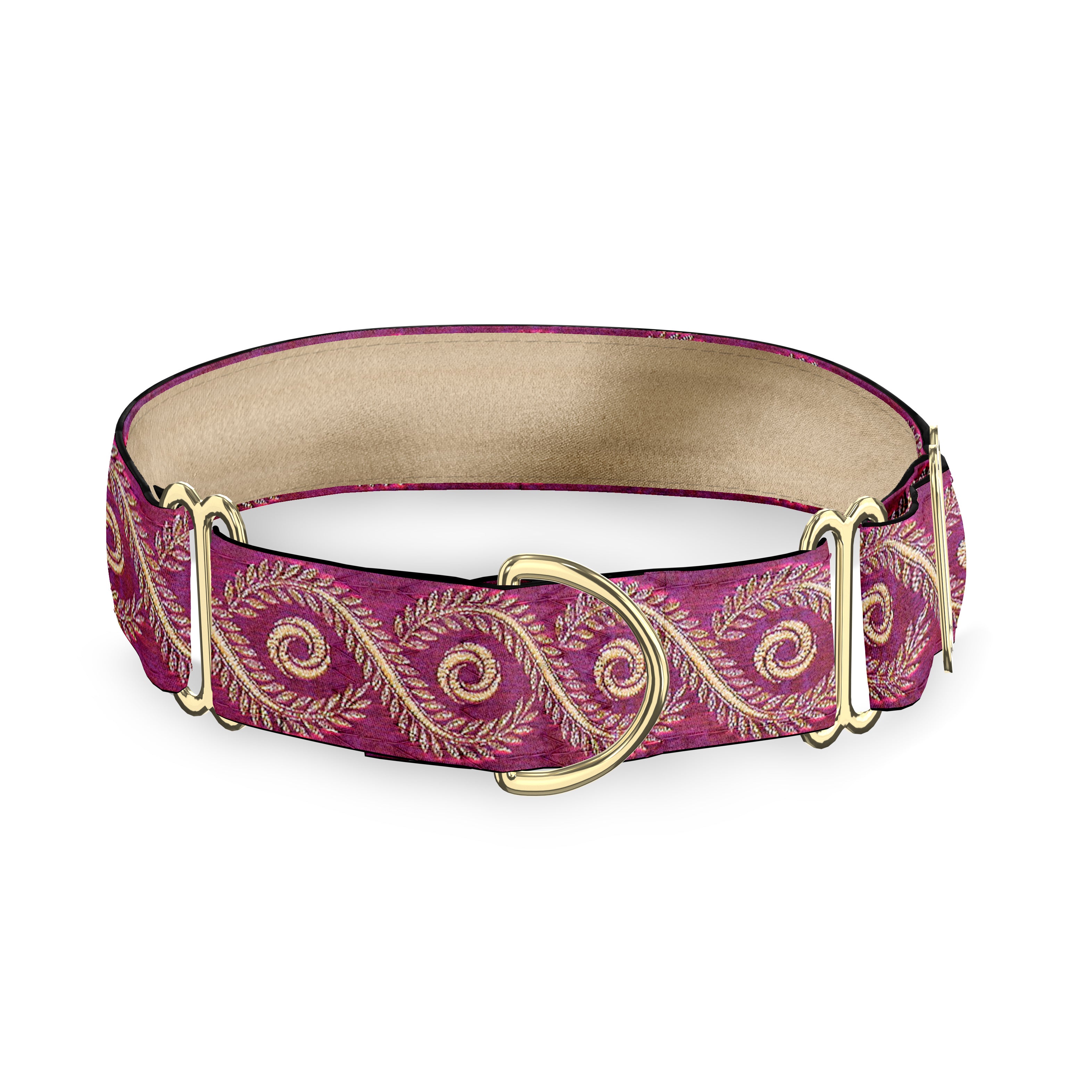 Cassar Gold with Garnet 2 inch Masterpiece Dog Collar