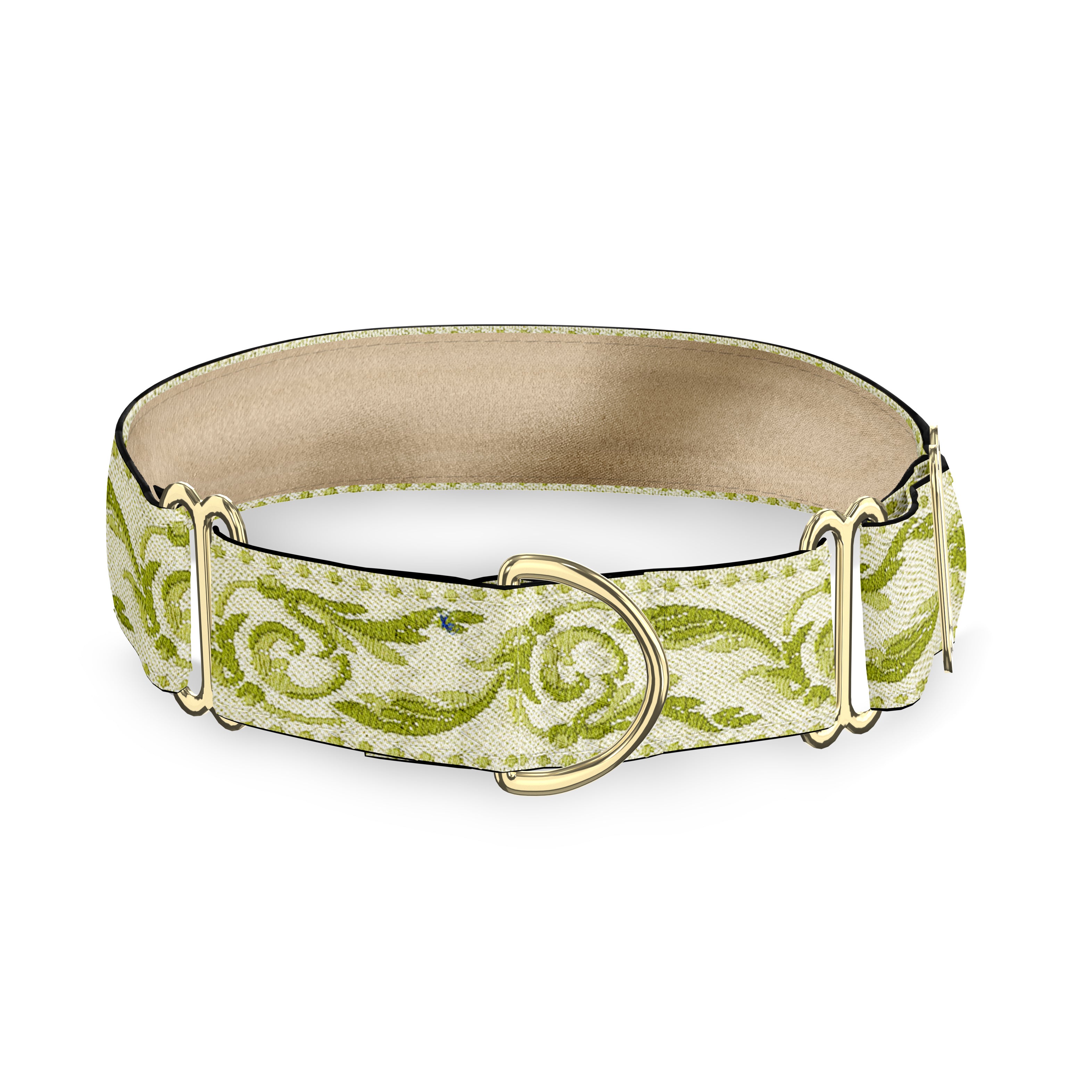 Ganador Ecru and Sage 1.5" Masterpiece Dog Collar