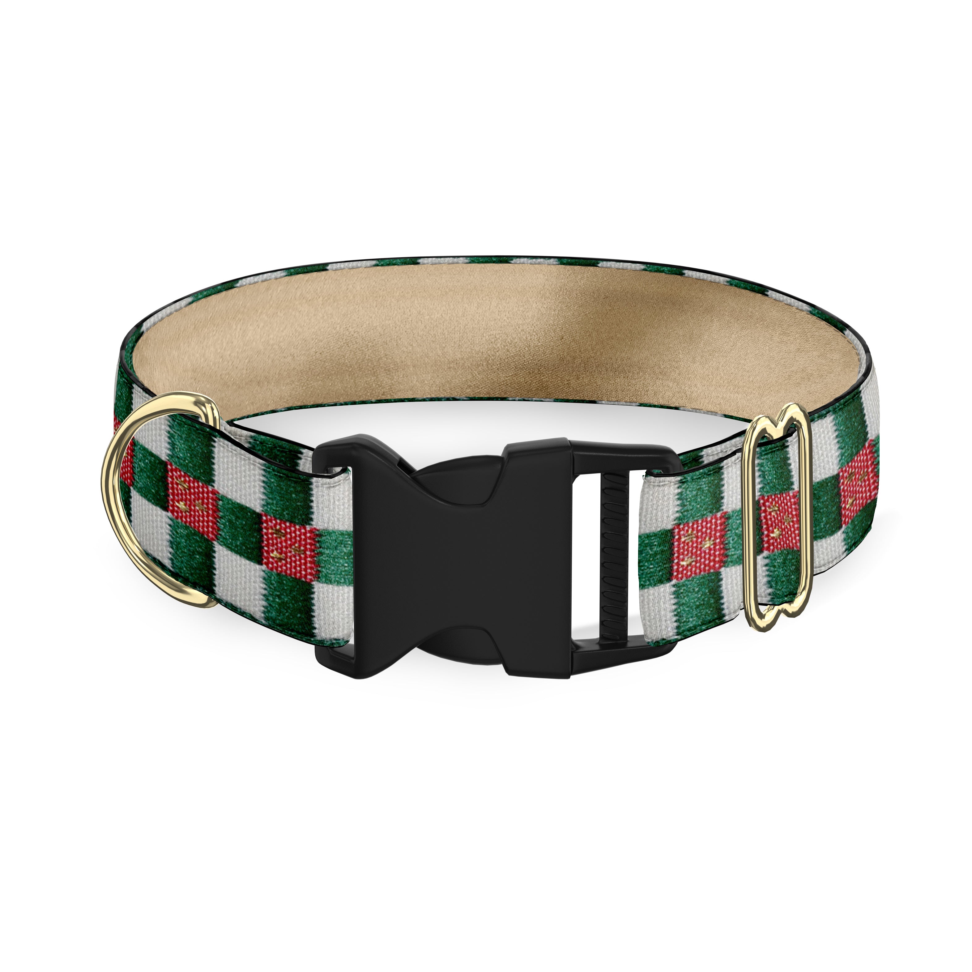 Holiday Checkers Hunter 3/4" Dog Collar