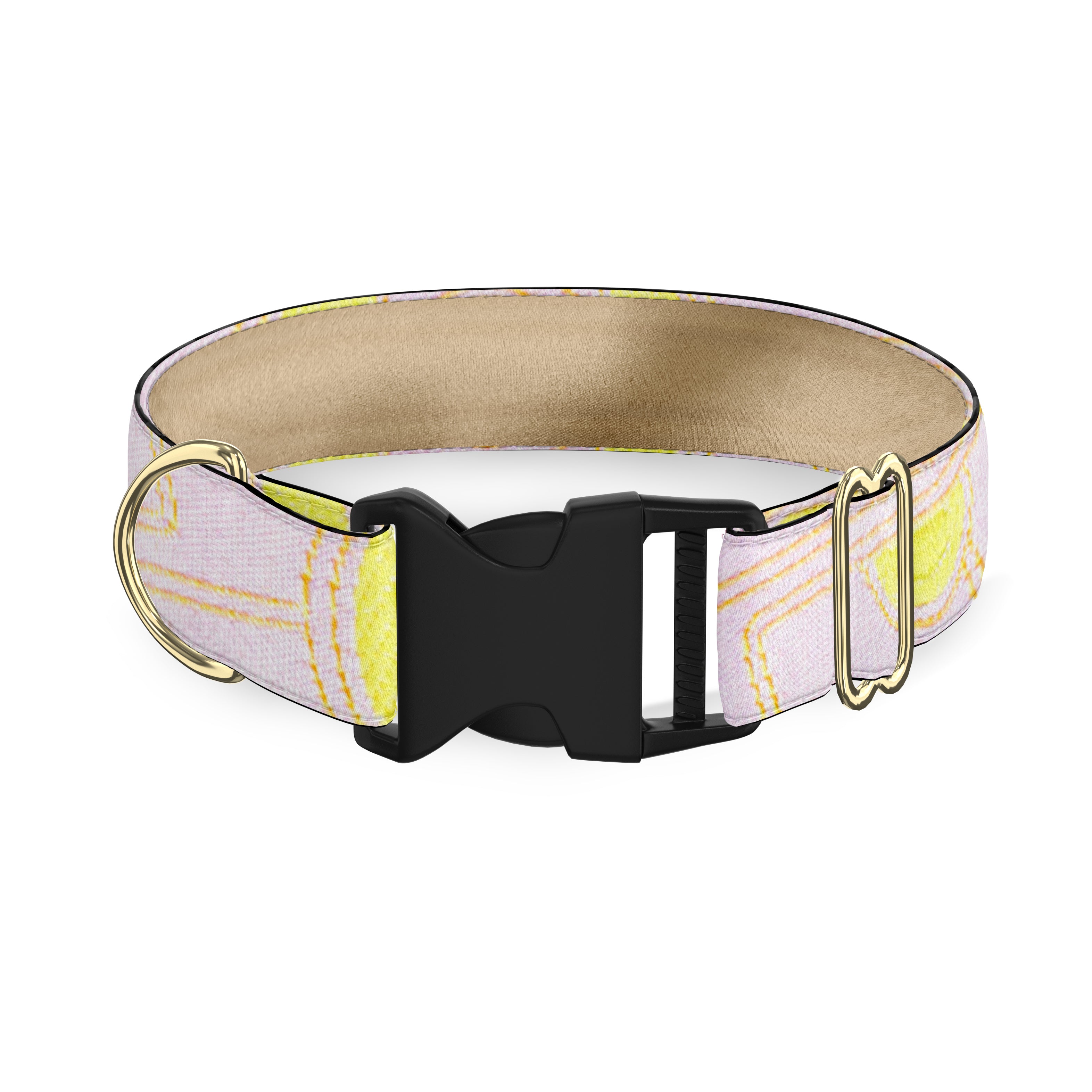 Mod Squad Pink and Yellow Dog Collar