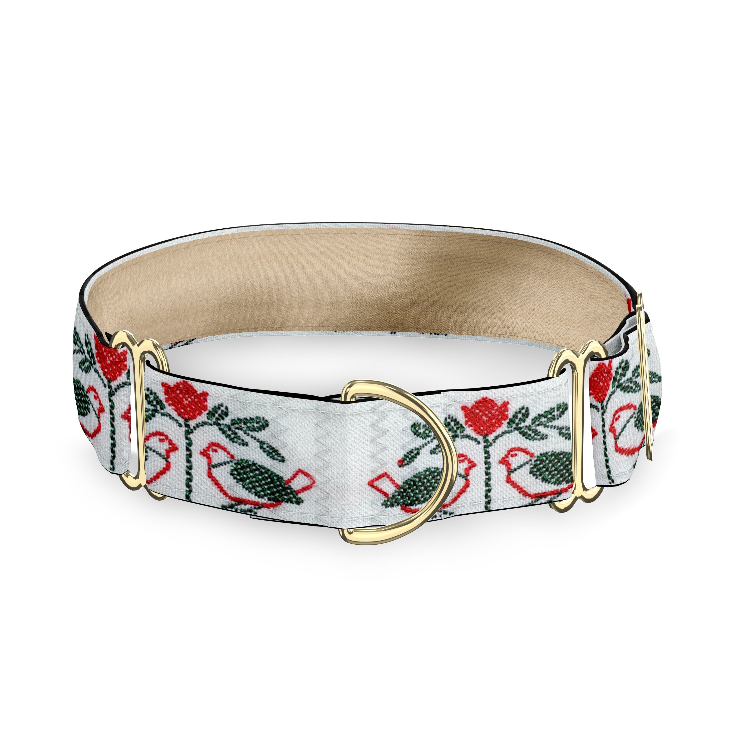 Tulip and Doves 1" Dog Collar
