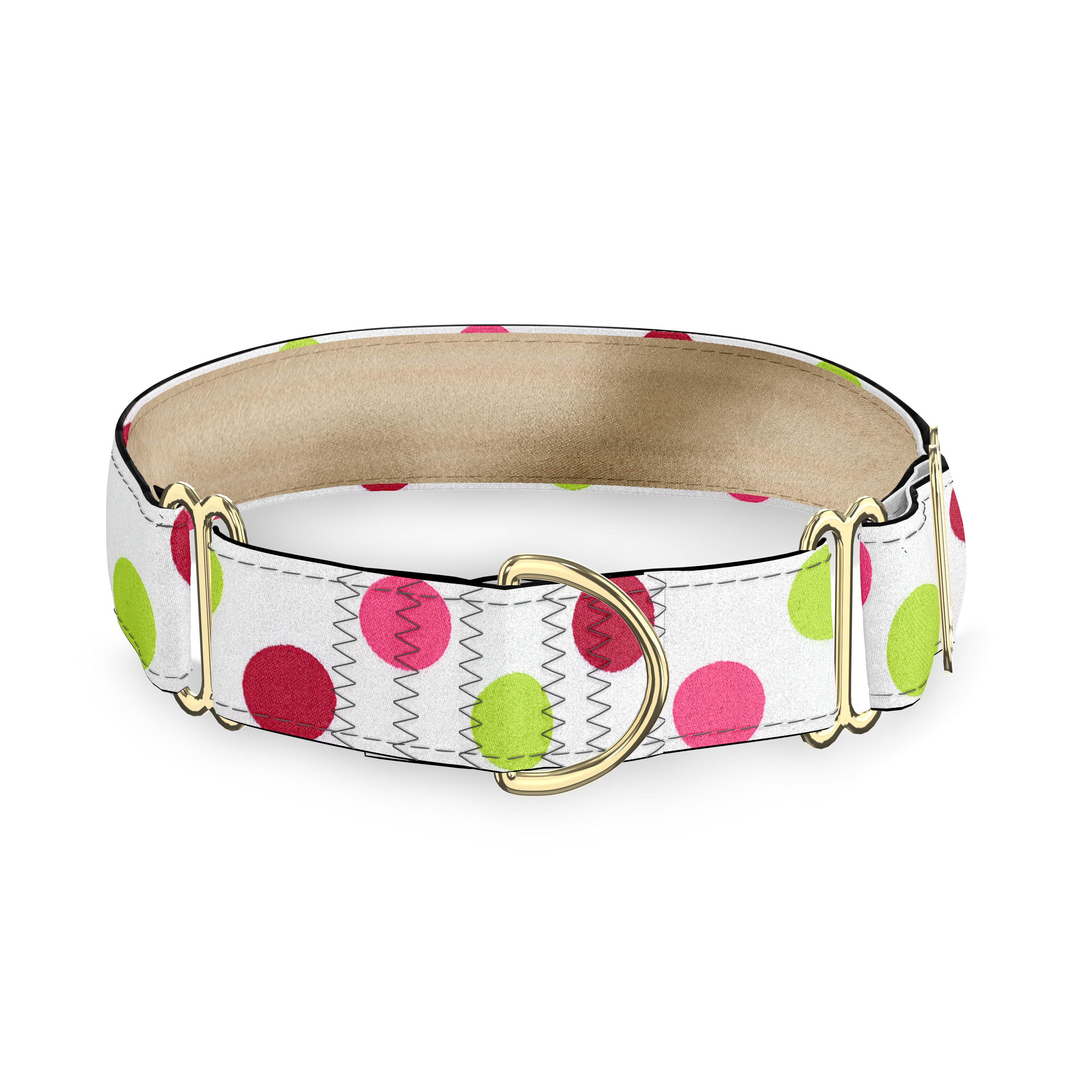 Hippodrome White, Pink and Lime Dog Collar