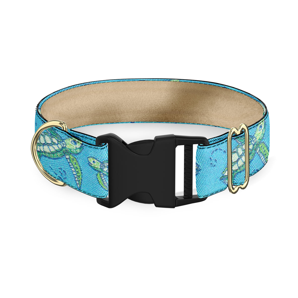 UpCountry Dog Collar With Sea Turtle Design – Adjustable Nylon Collar, Made In USA, Sizes XS To XXL